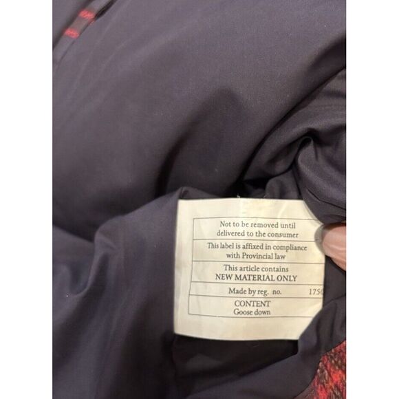 Patagonia Puffer Vest Women's Sz M Goosedown Hooded Red Navy‎ Plaid *Read* - Picture 7 of 14